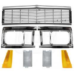 81 Malibu El Camino Grille, Headlight Bezel Trim Side Marker Turn Lamp Light SET